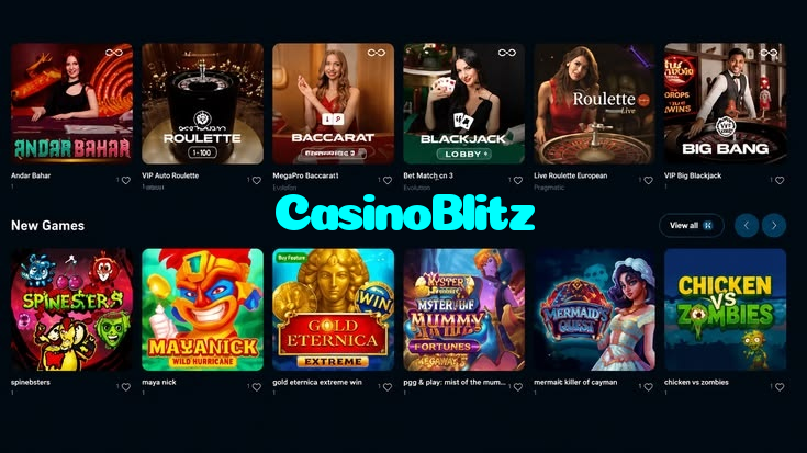 CasinoBlitz casino presented on mobile device in Pakistan with slots and live games